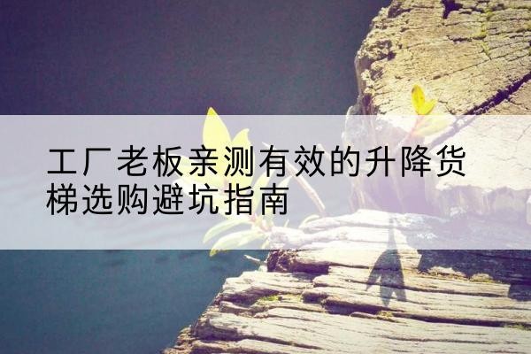 鹿寨升降货梯怎么选-工厂老板亲测有效的升降货梯选购避坑指南