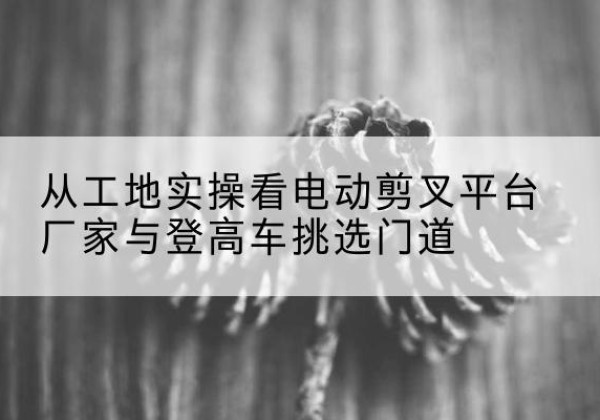 鹿寨电动剪叉升降平台厂家-从工地实操看电动剪叉平台厂家与登高车挑选门道