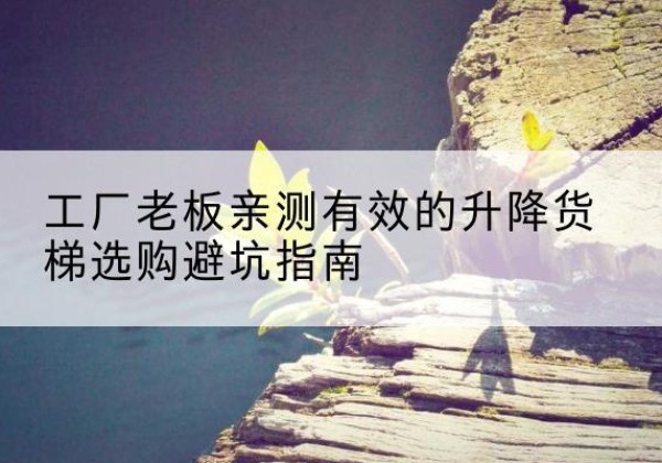 鹿寨升降货梯怎么选-工厂老板亲测有效的升降货梯选购避坑指南